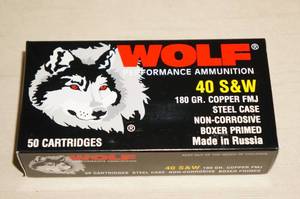 50 Wolf .40 S&W 180 Gr FMJ Steel Case Ammo