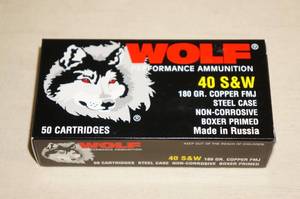 50 Wolf .40 S&W 180 Gr FMJ Steel Case Ammo