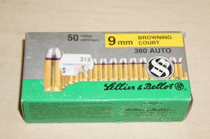 50 Sellier & Bellot .380 Auto 92 Gr FMJ Ammo
