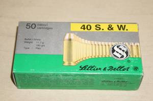 50 Sellier & Bellot .40 S&W 180 Gr FMJ Ammo