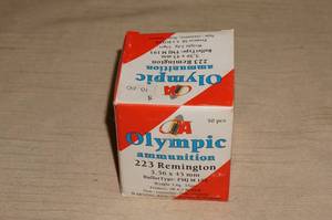 50 Olympic .223 Rem 55 Gr FMJ Ammo