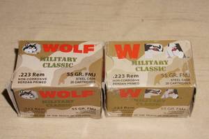 40 Wolf Military Classic .223 Rem 55 Gr FMJ Steel Case Ammo