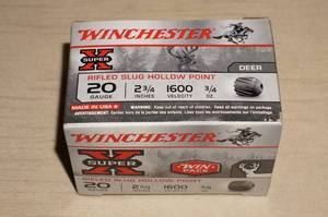 15 Winchester Super-X 20 Ga 2-34 Hollow Point Rifled Slugs