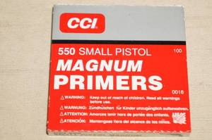 100 CCI 550 Small Pistol Magnum Primers