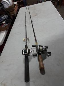 lot 31 image: Abu-Garcia Bass Tournament Rod With Shimano Cruzar Reel & Rhino Rod With Pinnacle Reel