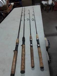 lot 33 image: Abu-Garcia C-3 Original Rod, Southbend Phase 2 Rod & 2-Other Rods With Broken Tips
