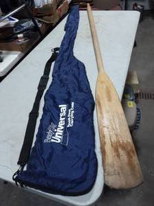 lot 41 image: Ready Rid Universal Rod & Reel Carrying Case & 1-Wood Oar
