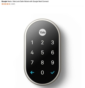 GOOGLE NESTX YALE SATIN NICKEL WITH GOOGLE NEST CONNECT. SEE PICTURES