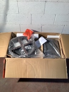 lot 2 image: CORLIVING WOODGROVE 29 IN. WOOD SWIVEL BAR STOOLS WITH BLACK BONDED LEATHER SEAT AND BACKREST (SET OF 2) SEE PICTURES