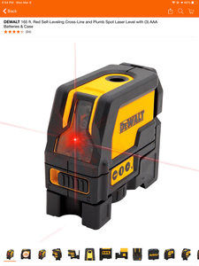 lot 5 image: DEWALT 165FT. RED SELF-LEVELING CROSS-LINE AND PLUMB SPOT LASER LEVEL WITH CASE. SEE PICTURES