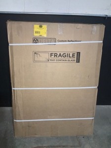 lot 16 image: DELTA 27 IN. W X 40 IN. H (L3) FRAMELESS OCTAGON DELUXE GLASS BATHROOM VANITY MIRROR. SEE PICTURES