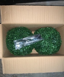 lot 18 image: NATURAE DECOR 11IN. BOXWOOD INDOOROUTDOOR FOILAGE BALLS (2-PACK) SEE PICTURES