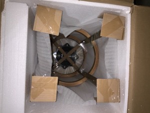 lot 23 image: AMERICAN WOODCRAFTERS TARNTO 34 IN. WASHED BROWN SWIVEL TALL BAR STOOL. SEE PICTURES