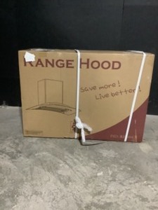 lot 31 image: AKDY 30 IN 343 CFM CONVERTIBLE KITCHEN WALL MOUNT RANGE HOOD IN STAINLESS STEEL WITH TEMPERED GLASS AND TOUCH CONTROLS. SEE PICTURES