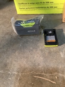 lot 49 image: (2) RYOBI 20 IN. 40-VOLT SINGLE STAGE BRUSHLESS CORDLESS ELECTRIC SNOW BLOWER WITH 5.0 AH BATTERY. SEE PICTURES