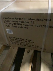 lot 53 image: HUSKY 36 IN. W X 72 IN. H X 24 IN. D STEEL GARAGE GEAR CABINET. SEE PICTURES