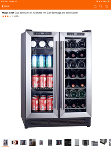 lot 48 image: MAGIC CHEF DUAL ZONE 23.4 IN 42-BOTTLE 114 CAN BEVERAGE AND WINE COOLER. SEE PICTURES