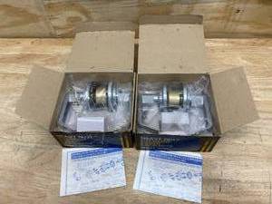 lot 26 image: PREMIER LOCK Lot of 2-  Heavy-Duty Satin Chrome Grade-2 Entry Door Lever Locks