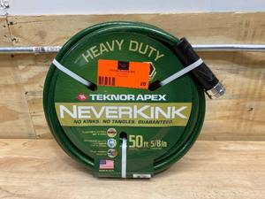 lot 28 image: NEVERKINK 58 in. Dia x 50 ft. Heavy Duty Water Hose