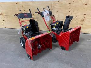 lot 12 image: TROY-BILT Lot of 2-  24 in. 208 cc Two-Stage Gas Snow Blower with Electric Start Self Propelled