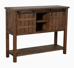 lot 53 image: Ash Brown Farmhouse Console Table