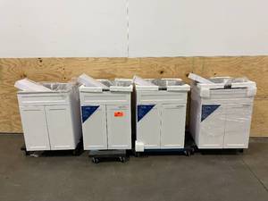 lot 59 image: GLACIER BAY Lot of 4-  All-in-One 24.125 in. x 21.375 in. x 35 in. Stainless Steel Laundry Sink with Faucet and Storage Cabinets