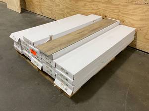 lot 4 image: HOME DECORATORS COLLECTION Lot of 22 Cases of-  Jasmine 7.5 in. W x 47.6 in. L Luxury Vinyl Plank Flooring (24.74 sq. ft.). Retails for $2.69 per sq. ft.