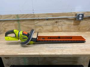 lot 78 image: RYOBI 24 in. 40-Volt Lithium-Ion Cordless Battery Hedge Trimmer (Tool Only)