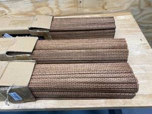 lot 80 image: CHICOLOGY Lot of 3-  Premium True-to-Size Brown Acorn Cordless Light Filtering Natural Woven Bamboo Roman Shades 32 in. W x 64 in. L