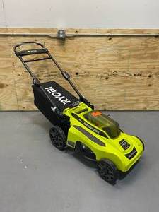 lot 98 image: RYOBI 20 in. 40-Volt Brushless Lithium-Ion Cordless Battery Walk Behind Push Lawn Mower (charger included)