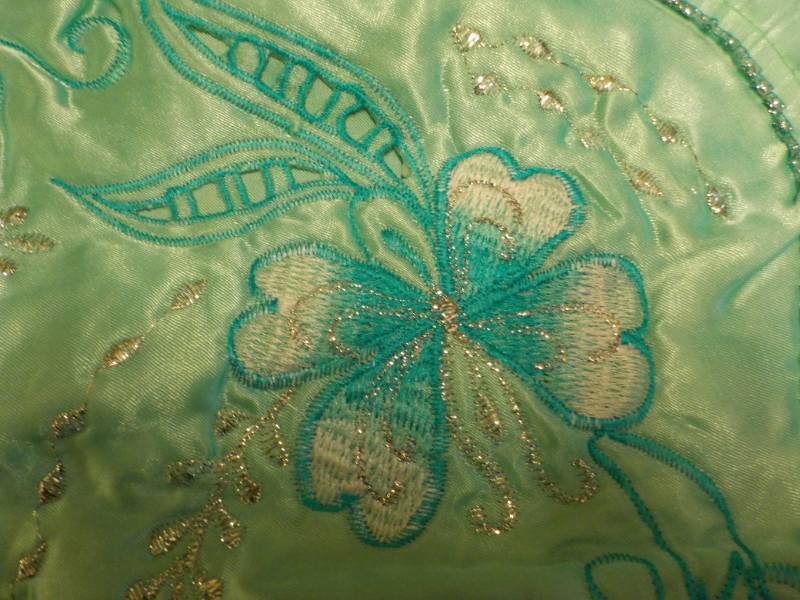 Set of 2 - 24 x 32 Mint Jamilah Emb...