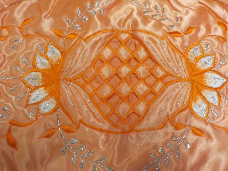 Set of 2 - 24 x 32 Deep apricot Emb...