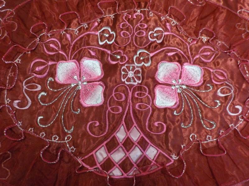 Set of 2 - 24 x 32 Ruby Red Embroid...