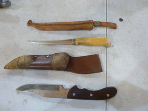Filet and Hunting Knives with Sheathes