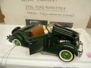 FRANKLIN MINT 1936 FORD DELUXE CABRIOLET ROADSTER 124 SCALE - NEW IN BOX - AWESOME - SEE PICTURES