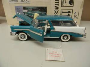 FRANKLIN MINT 1956 CHEVROLET BEL AIR NOMAD WAGON 124 SCALE - NEW IN BOX - AWESOME - SEE PICTURES