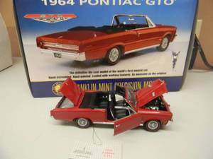 FRANKLIN MINT 1964 PONTIAC GTO CONVERTIBLE 124 SCALE - NEW IN BOX - AWESOME - SEE PICTURES