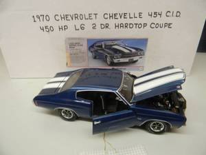 FRANKLIN MINT 1970 CHEVROLET CHEVELLE 454 C.I.D 2 DOOR HARDTOP 124 SCALE - NEW IN BOX - AWESOME - SEE PICTURES