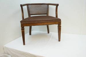 lot 60 image: vintage cane back arm chair