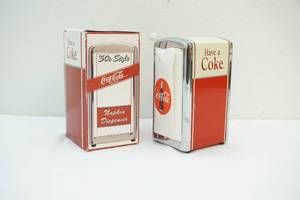 lot 160 image: vintage Coke Napkin Dispenser