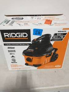 RIDGID 4 Gal. 5.0-Peak HP Portable WetDry Shop Vacuum with Filter, Hose and Accessories