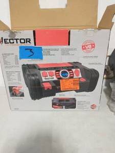 VECTOR 1200 Peak Amp Portable Car Jump StarterPortable Power Station with 120 PSI Compressor and 500 Watt Power Inverter