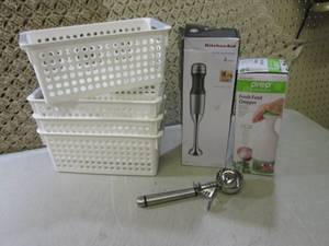 lot 137 image: (F-0) 4pc Organizer Baskets, Hand B...