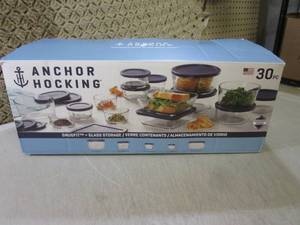 lot 142 image: (BS) 30pc Anchor Hocking SnugFit Gl...