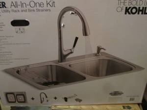 lot 160 image: (CSB) Kohler All-In-One Kit Sink, F...