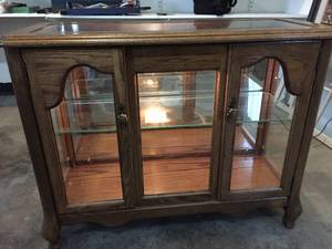 Lighted Wooden 2 Shelf Piece