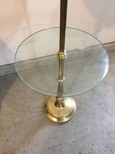 Brass Floor Lamp with Glass ShelfTable