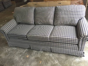 Blue Upholstered Sofa by C.R. Laine