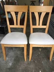 Pair of Light Wood Dining Room Chairs