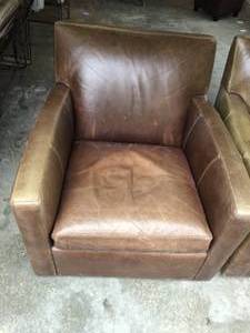 Two Crate and Barrel Leather Chairs